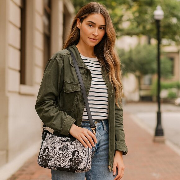 Women’s Nylon Printed 4-Pc Combo–Hobo Bag, Wallet, Phone Wallet, Jewellery Pouch - Picture 3 of 8